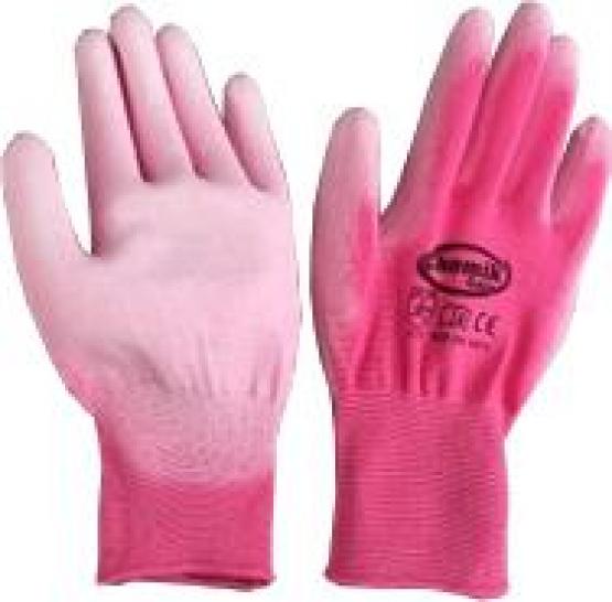 Rękawice wykonane są z poliestru, co sprawia że idealnie dopasowują się do dłoni. Poliuretanowe pokrycie ułatwi chwytanie. Idealne do prac ogrodowych.