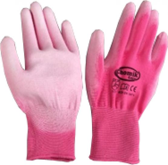 Rękawice wykonane są z poliestru, co sprawia że idealnie dopasowują się do dłoni. Poliuretanowe pokrycie ułatwi chwytanie. Idealne do prac ogrodowych.