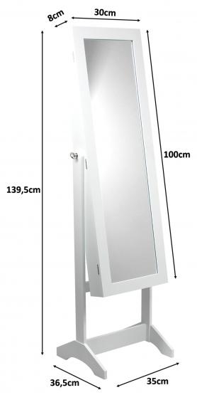 Szafka toaletka na biżuterię z lustrem biała szafka z lustrem biała szafka na biżuterie