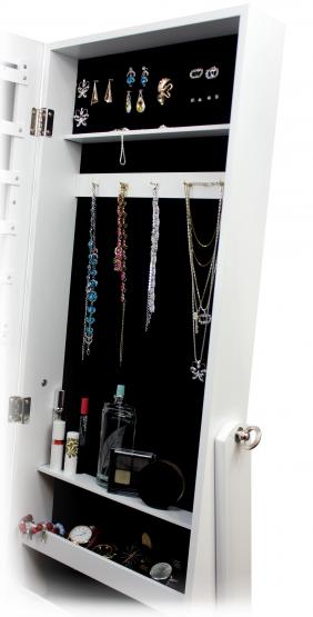 Szafka toaletka na biżuterię z lustrem biała szafka z lustrem biała szafka na biżuterie