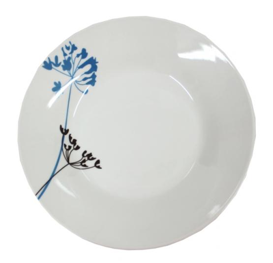 Talerz głęboki z nadrukiem. Wykonany z porcelany. Solidny, trwały, przydatny w kuchni i profesjonalnej gastronomii.