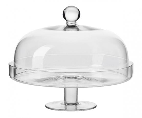 Elegancka patera na ciasta, ciasteczka i inne słodkości. Posiada nóżkę, dzięki czemu zajmuje mniej miejsca na stole i może stanowić ozdobę samą w sobie.