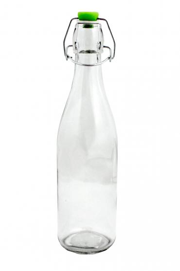 Butelka o pojemności pół litra z zapięciem mechanicznym wyposażonym w uszczelkę. Idealna na soki owocowe i warzywne oraz domowe alkohole. Gładka, bez nadruków. Niezwykle praktyczna i uniwersalna, przydatna w domowej spiżarni.