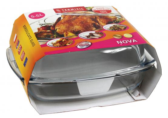 Naczynie żaroodporne niezbędne podczas pieczenia mięs, zapiekanek czy warzyw. Naczynie odporne jest na wysokie temperatury. Produkt idealnie nadaje się na prezent.