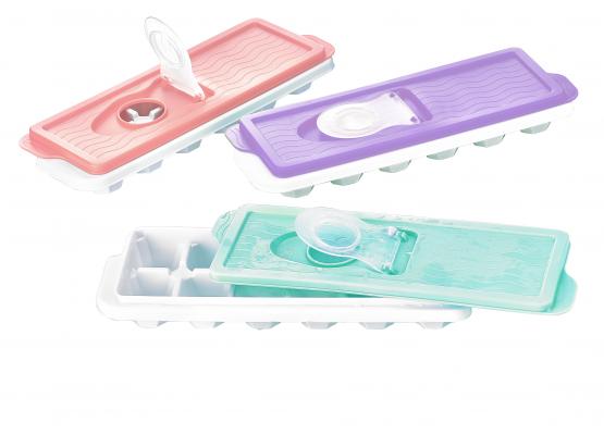 Forma na 12 kostek lodu. Wykonana z wytrzymałego tworzywa, o smukłym kształcie i pastelowej barwie. Niezastąpiona podczas imprez czy gorących letnich dni. Dzięki niej przygotujesz lód do ulubionych napojów.