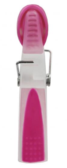 Komplet kolorowych spinaczy do bielizny wykonanych z plastiku, posiadających antypoślizgowe elementy ułatwiające użytkowanie. Sprawdzą się w zastosowaniu domowym oraz na potrzeby pralni i hoteli.