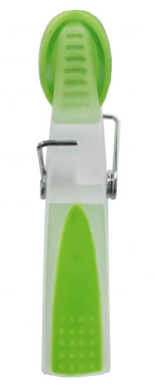 Komplet kolorowych spinaczy do bielizny wykonanych z plastiku, posiadających antypoślizgowe elementy ułatwiające użytkowanie. Sprawdzą się w zastosowaniu domowym oraz na potrzeby pralni i hoteli.