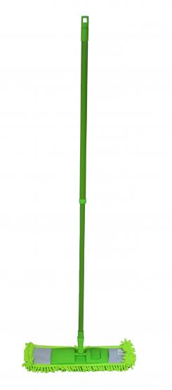 Mop płaski z szenili doskonale chłonie i zbiera zanieczyszczenia. Wytrzymały, wielokrotnego użytku mop usunie nawet największe zabrudzenia, nie niszcząc przy tym powierzchni. 