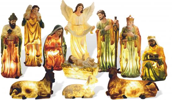 FIGURY DO SZOPKI BOŻONARODZENIOWE 11 EL.100 CM MASA ŻYWICZNA PODŚWIETLANE