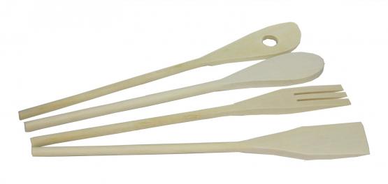 Zestaw 4 elementów kuchennych- drewniane