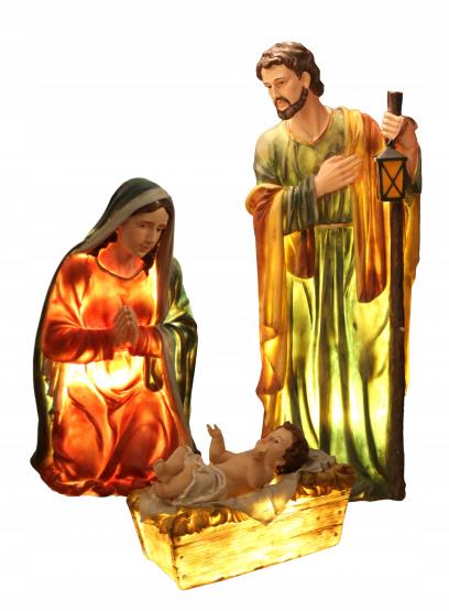 FIGURY DO SZOPKI PODŚWIETLANE - ŚW. RODZINA 100 CM MASA ŻYWICZNA