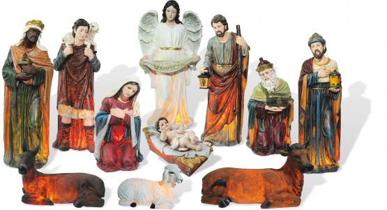 FIGURY DO SZOPKI BOŻONARODZENIOWE 11 EL.120 CM MASA ŻYWICZNA PODŚWIETLANE