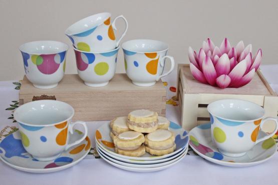 Komplet 6 filiżanek 200 ml ze spodkiem D633