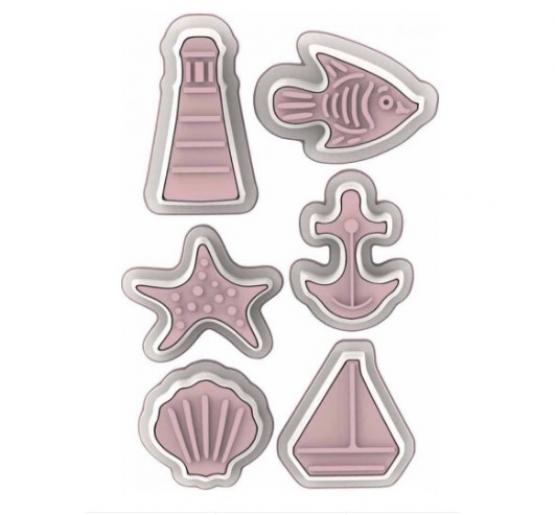 6 niebieskich foremek do ciastek