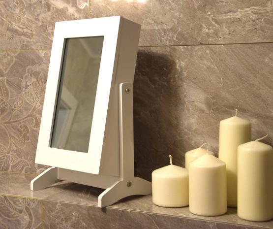 SZAFKA NA BIŻUTERIĘ Z LUSTREM CZARNA 21 x 15 x 35 cm