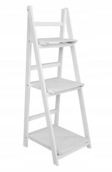 REGAŁ DRABINKOWY BIAŁY Z 3 PÓŁKAMI 42 x 39 x 109 cm