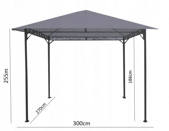 ALTANA PAWILON OGRODOWY SZARY 3X3M 3x3xH2.55m