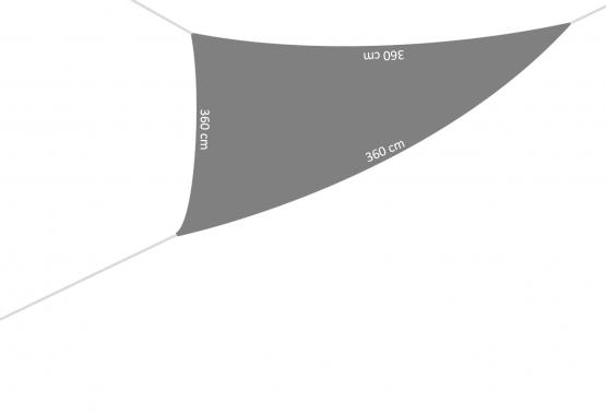 ŻAGIEL  PRZECIWSŁONECZNY TRÓJKĄTNY SZARY 3,6 X 3,6 X 3,6M