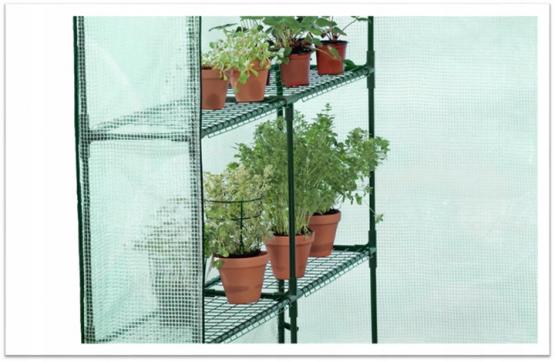 SZKLARNIA OGRODOWA Z PÓŁKAMI BIAŁA 140 x 140 x 200 CM