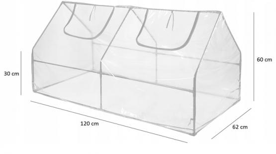 SZKLARNIA OGRODOWA MAŁA 120 x 62 x H60/30 cm