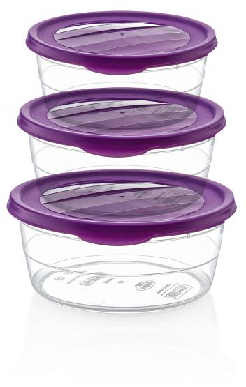 KPL. 3 POJEMNIKÓW OKRĄGŁYCH TREND BOX (0,7+1,1+1,75L) 