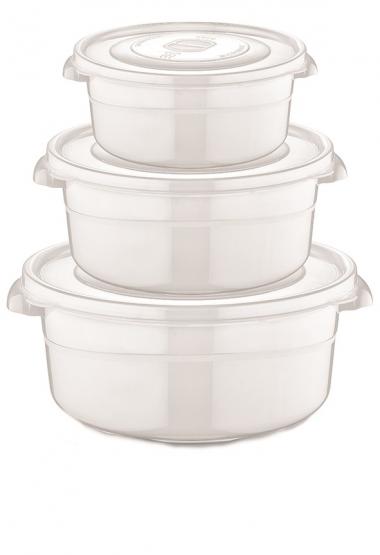 KPL. 3 POJEMNIKÓW OKRĄGŁYCH MIKROFRESH  (0,5+1+2L) 