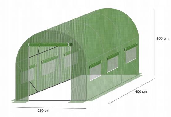 FOLIA OSŁONA SIATKA NA TUNEL OGRODOWY 4X2,5M 10m2