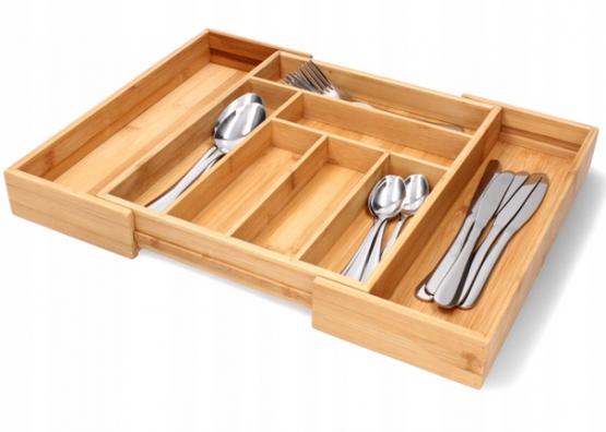 ORGANIZER-NA-SZTUCCE-PRZYBORY-ROZSUWANY-WKLAD-DUZY-Marka-CookLine ORGANIZER NA SZTUĆCE DO SZUFLADY ROZSUWANY 45x33,5x5cm