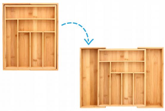 ORGANIZER-NA-SZTUCCE-PRZYBORY-ROZSUWANY-WKLAD-DUZY-Marka-CookLine ORGANIZER NA SZTUĆCE DO SZUFLADY ROZSUWANY 45x33,5x5cm