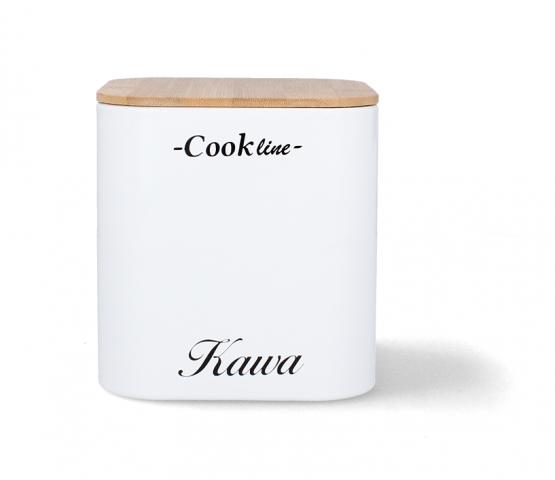 KOMPLET 3 POJEMNIKÓW NA HERBATĘ, KAWĘ, CUKIER KOLOR BIAŁY (11,5x11,5x12cm)