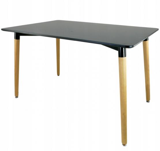 STÓŁ PROSTOKĄTNY 120 x 80 x 75 cm - CZARNY 