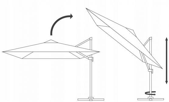PARASOL OGRODOWY Z POKROWCEM ROMA 3x3 M BEŻOWY