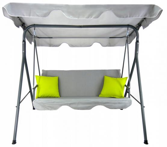 HUŚTAWKA OGRODOWA A-TYPE 170 x 110 x 153 cm SZARA