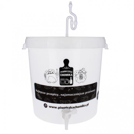 POJEMNIK FERMENTACYJNY 30L Z POKRYWĄ, KRANIKIEM, RURKĄ I USZCZELKĄ 
