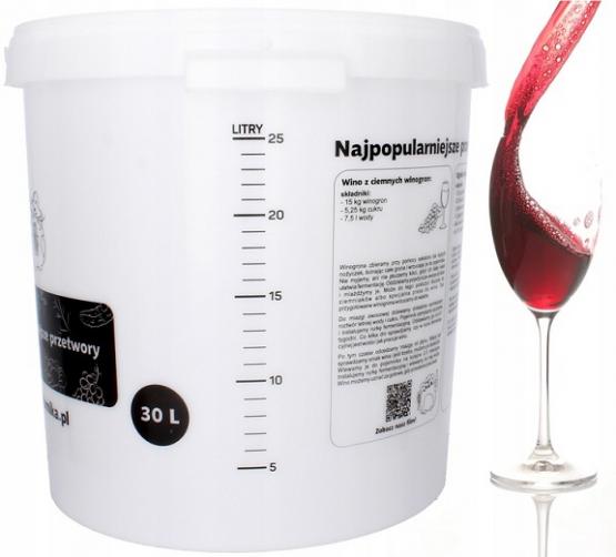 POJEMNIK FERMENTACYJNY 30L Z POKRYWĄ, KRANIKIEM, RURKĄ I USZCZELKĄ 