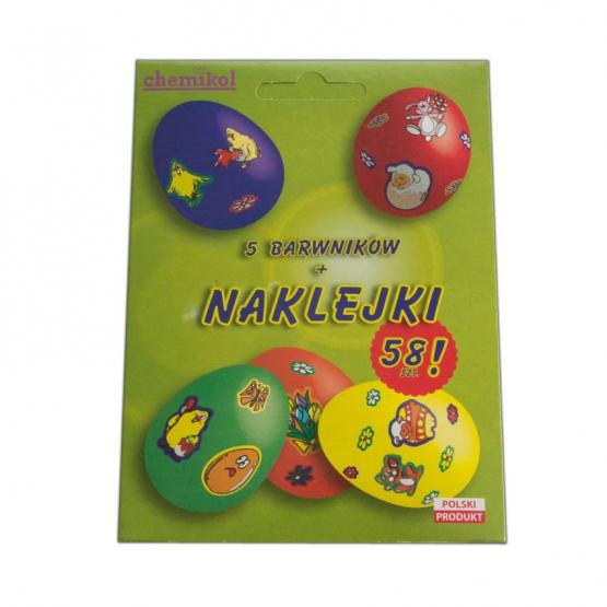 NAKLEJANKI+ 5 BARWNIKÓW DO JAJEK