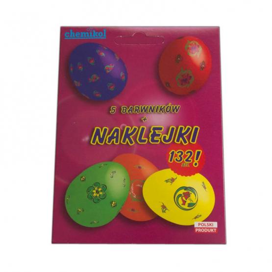 NAKLEJANKI+ 5 BARWNIKÓW DO JAJEK