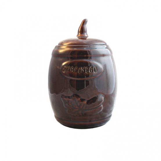 BECZKA  CERAMICZNA 3,5 L NA OGÓRKI ZE SZCZYPCAMI BRĄZ