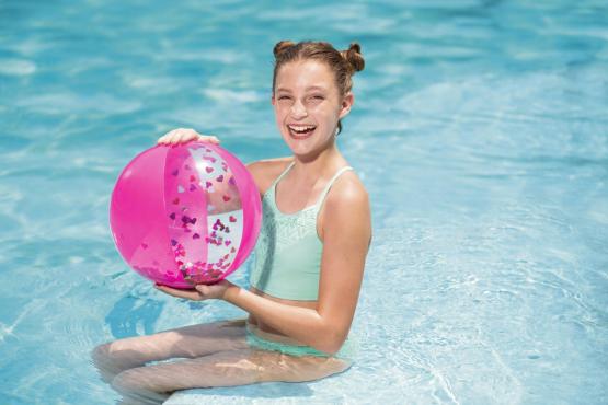 PIŁKA PLAŻOWA BŁYSZCZĄCA BROKAT 41CM 