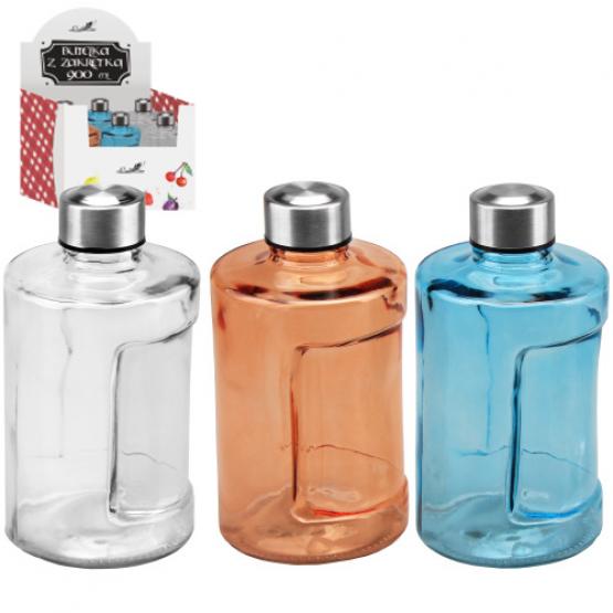 BUTELKA 0,9L Z ZAKRĘTKĄ KOLOR