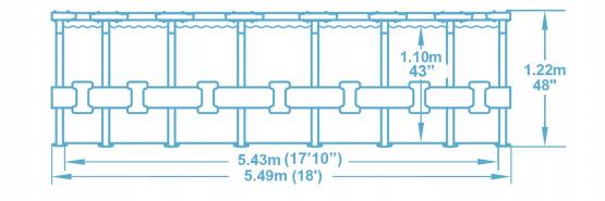 BASEN STELAŻOWY 5,49 X 1,22 M (BASEN,POMPA FILTRUJĄCA, DRABINKA, POKRYWA