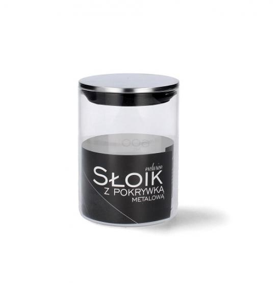 SŁÓJ 0,6 L ZE SREBRNĄ POKRYWKĄ 