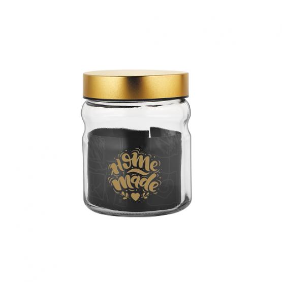 SŁOIK 900 ML DEKOR.Z METAL.ZAKR. (ZŁOTA)