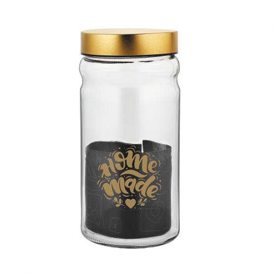 SŁOIK 1800 ML DEKOR.Z METAL.ZAKR. (ZŁOTA)