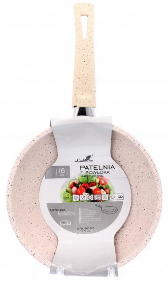 PATELNIA 16 CM 3,5 MM Z POWŁOKĄ MARMUROWĄ (INDUKCJA) *7310