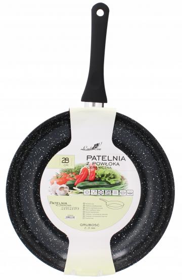 PATELNIA ALUMINIOWA 28 CM 2,3 MM Z POWŁOKĄ CERAMICZNĄ (INDUKCJA)   *6429