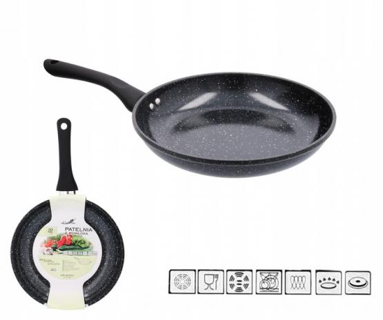 PATELNIA ALUMINIOWA 22 CM 2,3 MM Z POWŁOKĄ CERAMICZNĄ (INDUKCJA) *6399