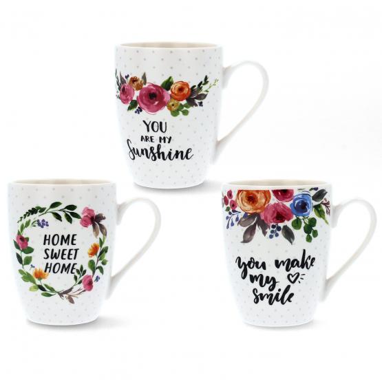 KUBEK PORCELANOWY 345 ML FLOWERS