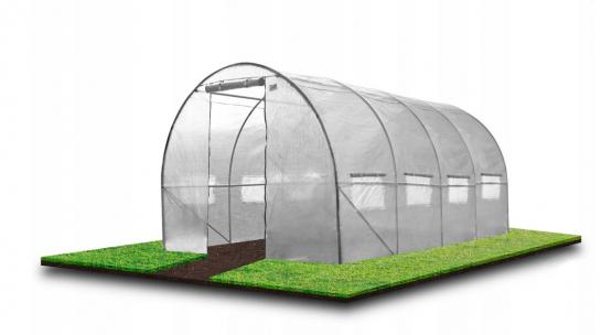 TUNEL FOLIOWY OGRODOWY 4 SEGMENTOWY BIAŁY 6 x 3 x 2 M 