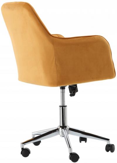 FOTEL-KRZESLO-OBROTOWE-WELUR-BIUROWE-MUSZTARDOWE KRZESŁO OBROTOWE MUSZTARDOWE